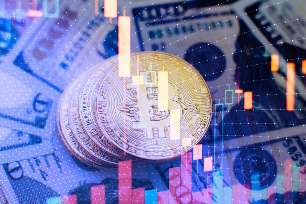 imagem conceitual representando o bitcoin